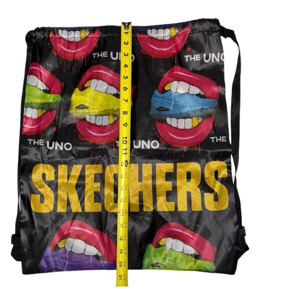 Skechers Shoes The Uno Mouth Teeth Nylon Backpack Tote Knapsack Bag - Picture 4 of 5